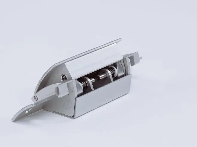 Metal latch mechanism on a bracket