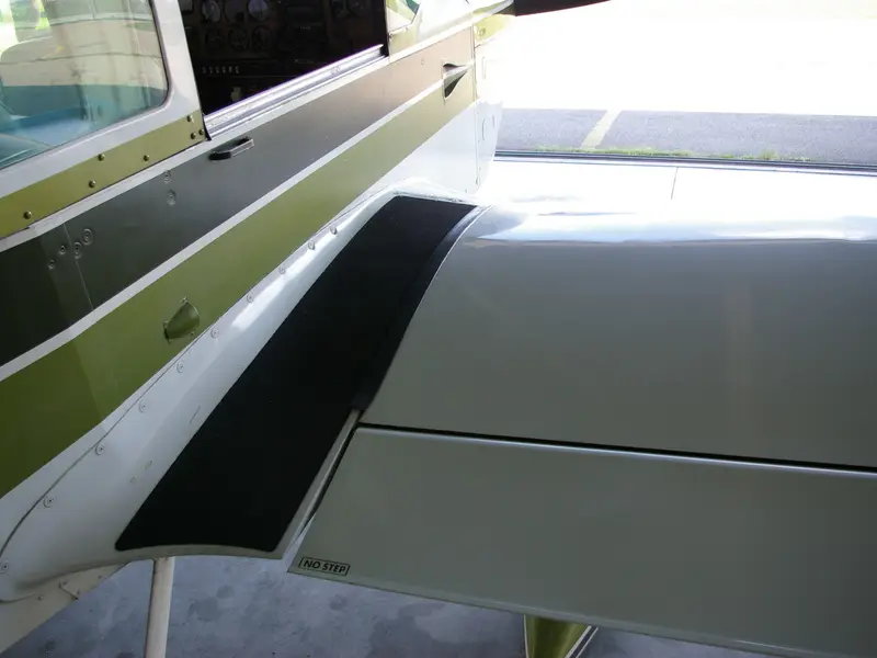 Wing with a painted stripe and registration marks
