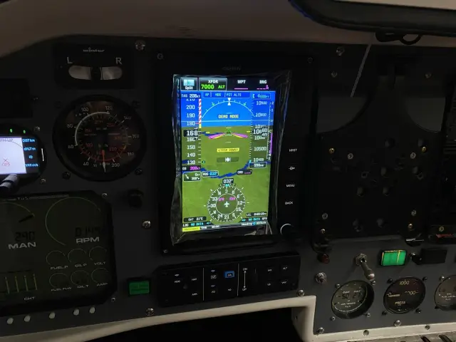 Garmin flight display close-up