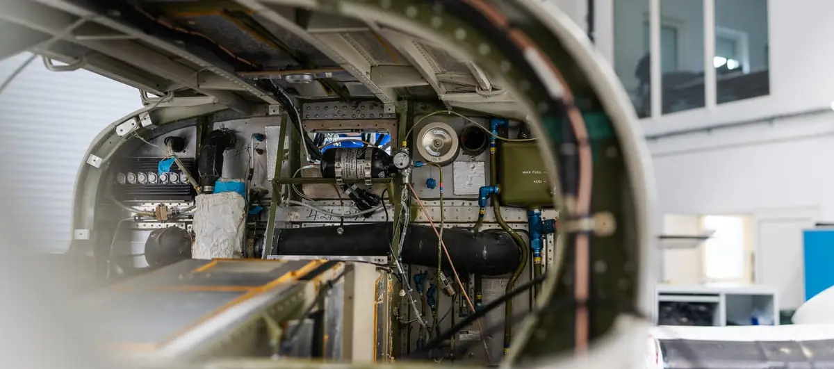 Aircraft structure and systems exposed during certified modification in the AIR TEAM hangar