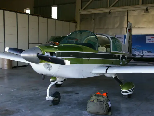 Grumman Tiger in the hangar at Kunovice