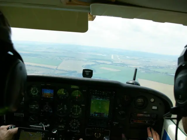 View over the new panel in flight