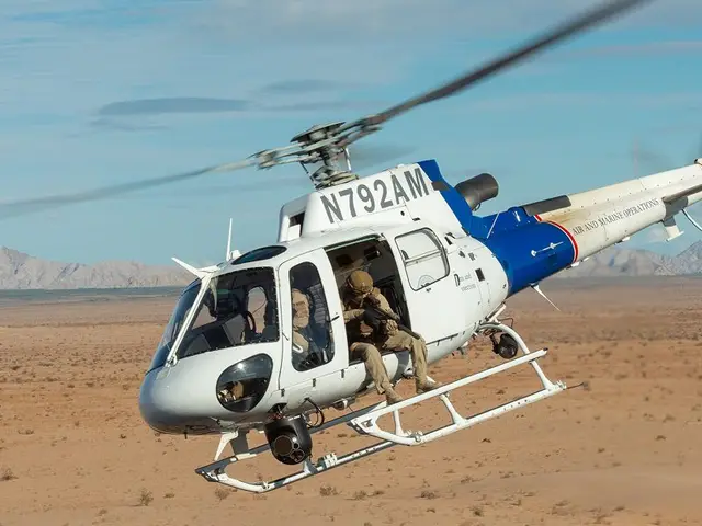 Teledyne FLIR Star SAFIRE 380-HD turret on a law-enforcement helicopter, manufacturer image