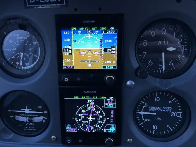Flight instruments in the new panel