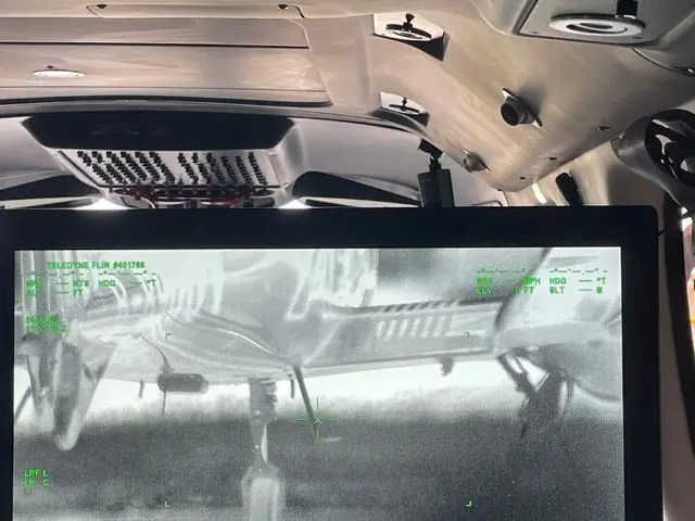 Thermal EO/IR image on a mission display in the GOSHAWK cabin