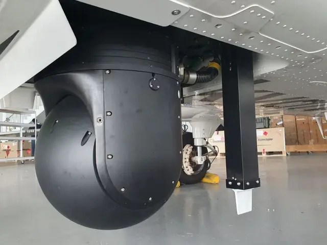EO/IR turret mounted under the wing of the GOSHAWK aircraft