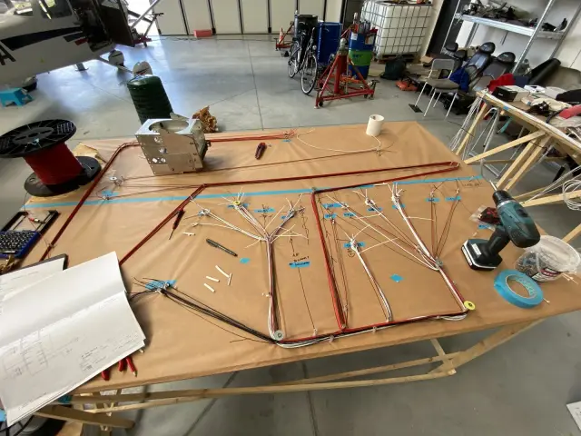 Wiring harness built on the workshop board
