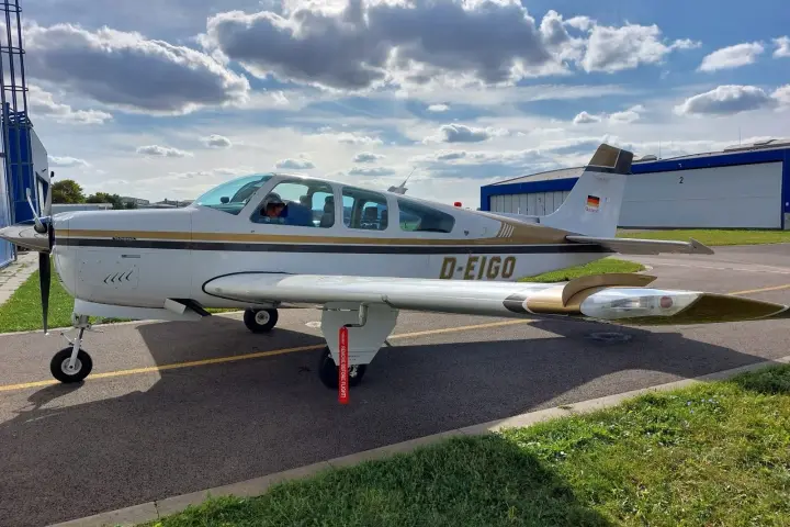 Beechcraft F33A Bonanza on the ramp at Kunovice