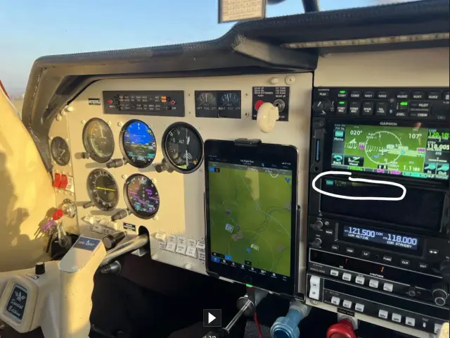 Panel with the navigator during a test flight
