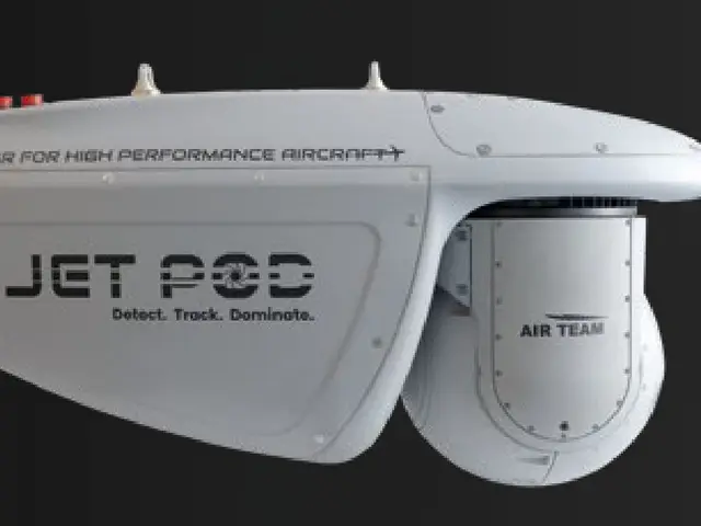 JETPOD ISR pod side profile with the EO/IR turret under the nose