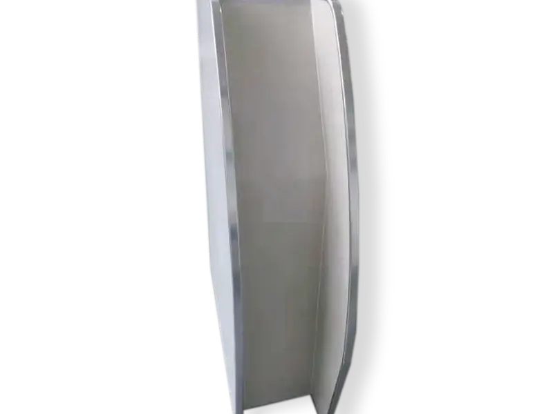 Grey cabin partition monument on a white background