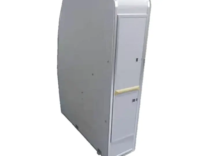 White storage unit with a handle