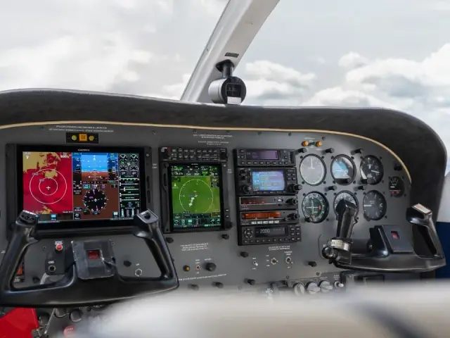 Cessna 340A panel from the pilot seat