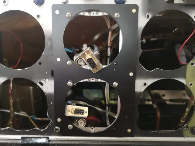 Panel plate with cut-outs ready for the new units