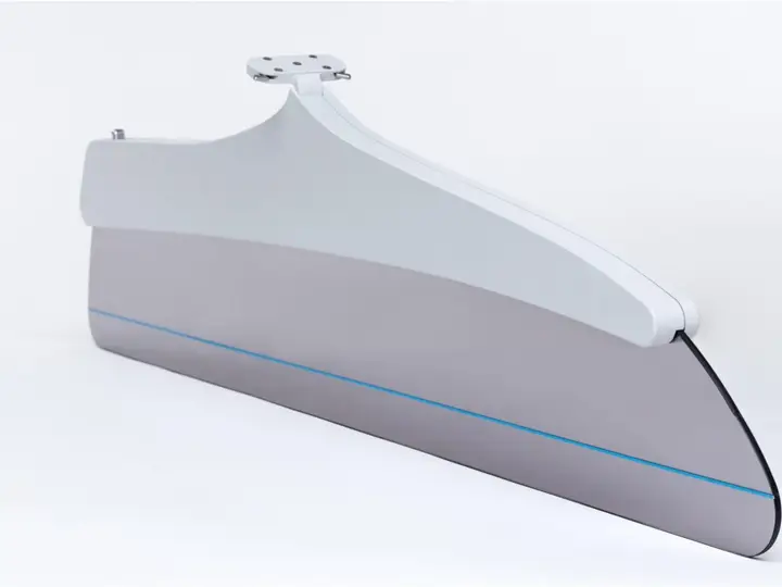 Moulded outer paddle partition component in grey