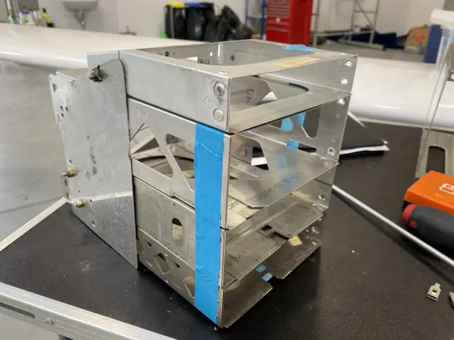 Avionics rack built for the new panel