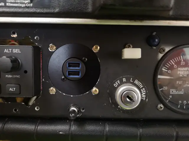 USB charging port in the new panel